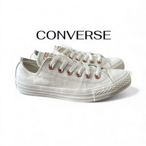 CONVERSE White-Rose Gold Leather Low | Limited Edition All Stars | 7